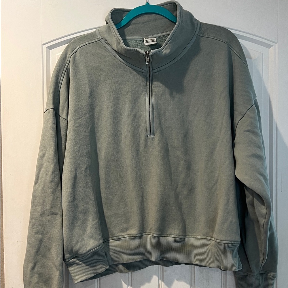 PINK Victoria's Secret Mint Quarter-Zip Pullover